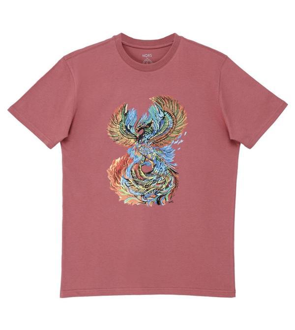 Phoenix And Fire Regular Tshirt - Gül Kurusu - Image 1