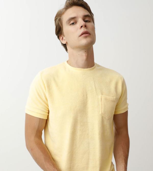 Bisiklet Yaka Havlu Kumaş Erkek Tshirt - Image 1