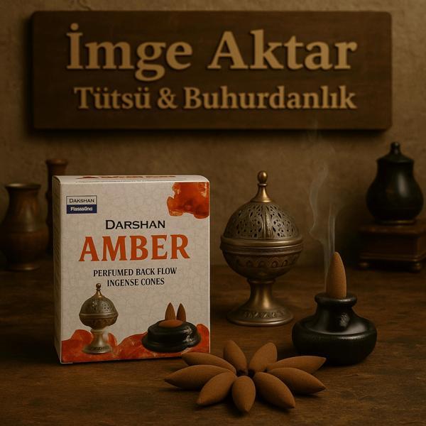 Darshan İncense Amber Geri Akış Tütsü 10 Adet - Image 1