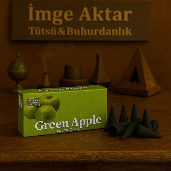 Darshan İncense Green Apple Konik Tütsü 10 Adet - Image 1