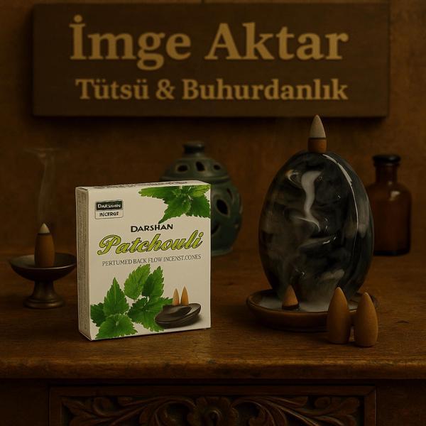 Darshan İncense Paçuli Geri Akış Tütsü 10 Adet - Image 1
