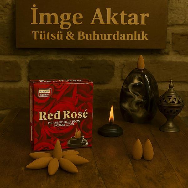 Darshan İncense Red Rose Geri Akış Tütsü 10 Adet - Image 1