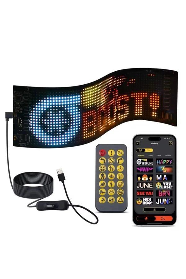 Led Panel Cama Yapışan Telefon Kontrollü Led Ekran Panel 16*64 Led Sayısı - Image 1