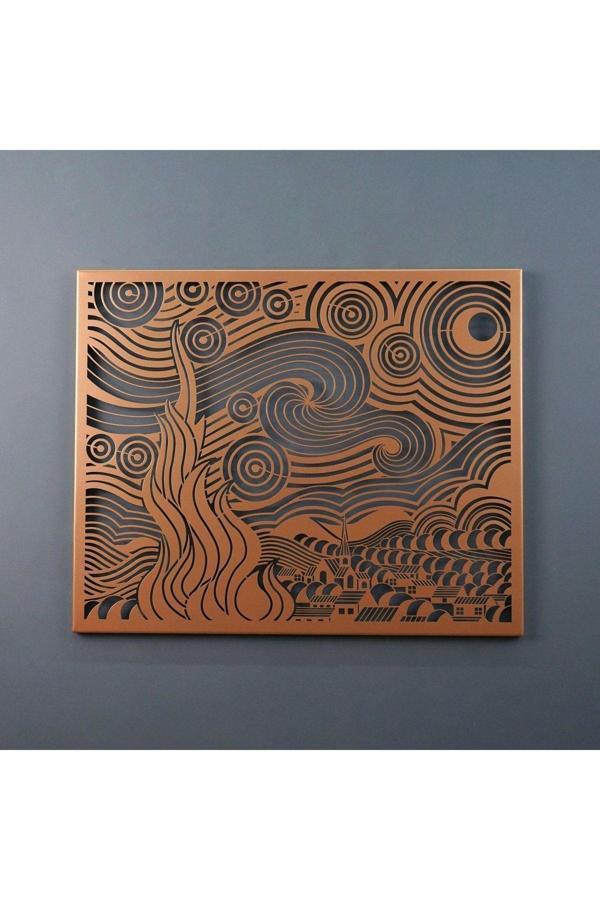 Colorfull Worlds Van Gogh Yıldızlı Geceler Metal Duvar Dekoru - Image 1