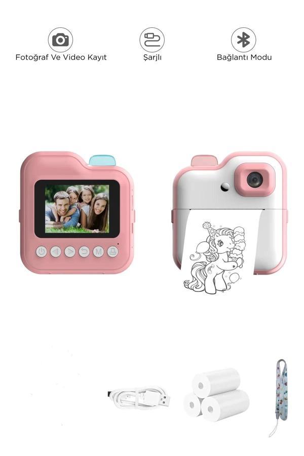 Dijital Video Kayıt Fotoğraf Çocuk Kamerası Anlık Termal Resim Kağıt Baskılı - Image 1