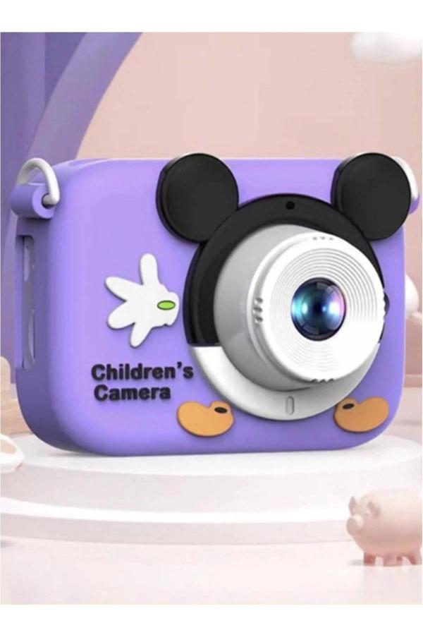 Mini 1080p Hd Çocuk Kamera Dijital Fotoğraf Makinesi 2.0 Inç Ekran 5 Adet Oyun Mor - Image 1