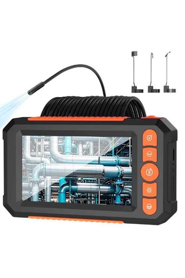Monitörlü Çift Kameralı 10 Mt Sert Kablo Yılan Endoskop Kamera 8 Mm 4.3 Inc - Image 1
