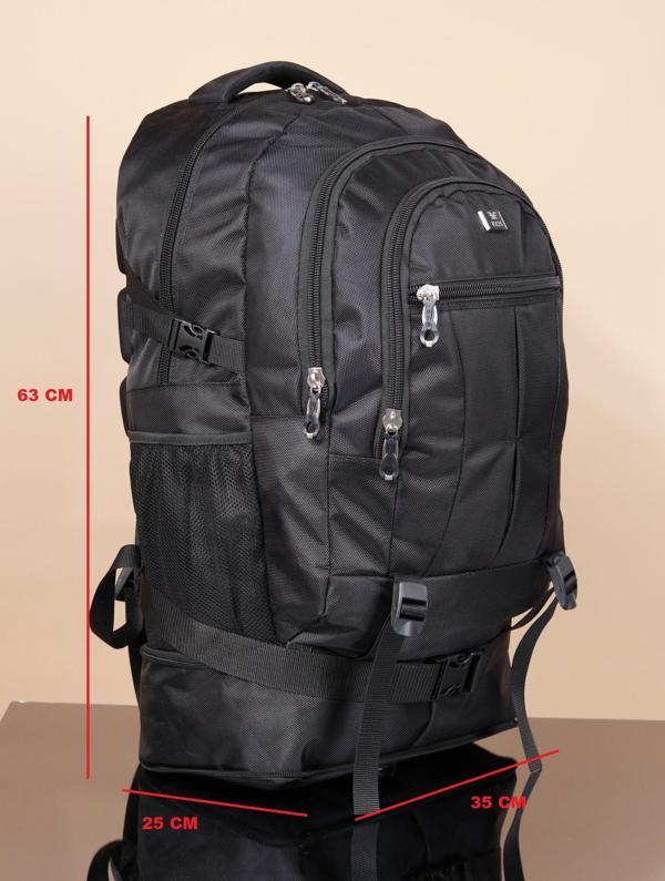 Konfores 1049 Çadır Kumaş Seyehat ve Dağcı Sırt Çantası - NKT01049-siyah-TEK EBAT - Image 1
