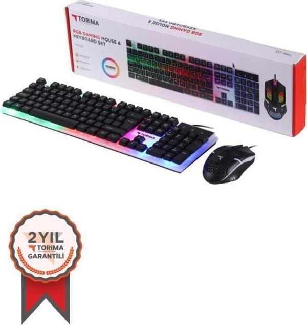 Torima TMK-03 Gaming Rgb Işıklı Kablolu Q Klavye Ve Mouse Seti Siyah - Image 1