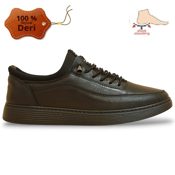 Konfores 958 Hakiki Deri Anatomik Erkek Ayakkabı - NKT00958-siyah-41 - Image 1