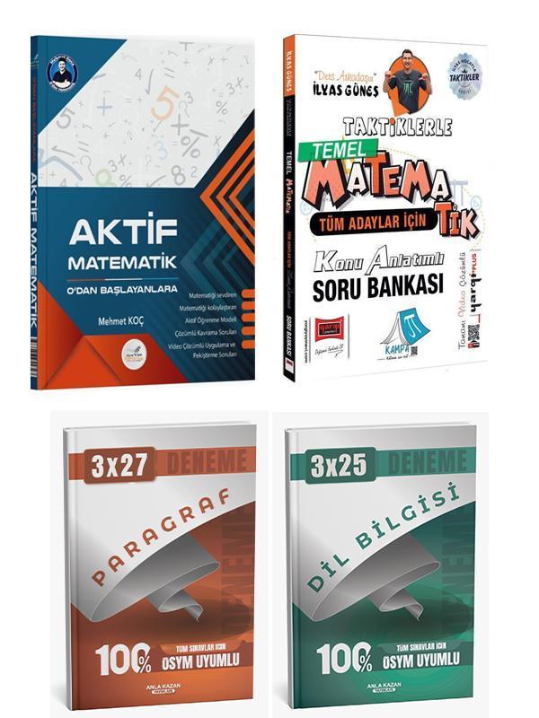 Aktif + Yargı 2026 Taktiklerle Matematik ve 0 Dan Matematik + Anla Kazan Deneme 4 lü Set - Anla Kazan Yayınları - Image 1