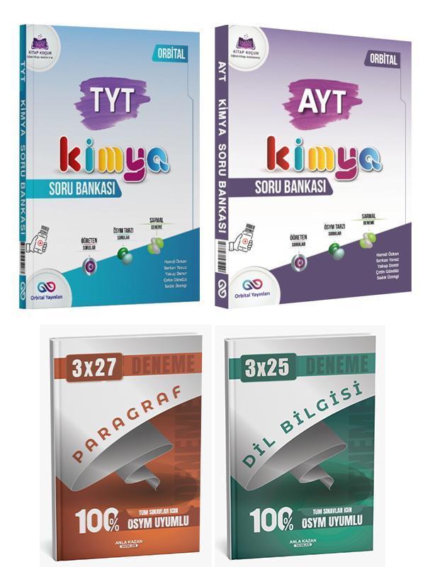 Orbital + Anla Kazan 2026 TYT ve AYT Kimya Soru + Paragraf Dil Bilgisi Deneme 4 lü Set - Anla Kazan Yayınları - Image 1