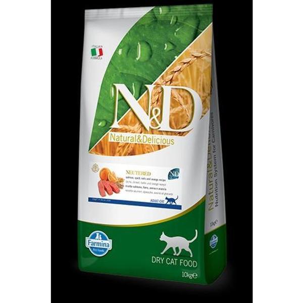 N&d Düşük Tahıllı Somonlu Kısırlaştırılmış Kedi Maması 10 kg - Image 1