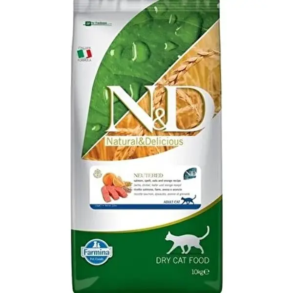N&d Düşük Tahıllı Somonlu Kısırlaştırılmış Kedi Maması 10 kg - Image 1