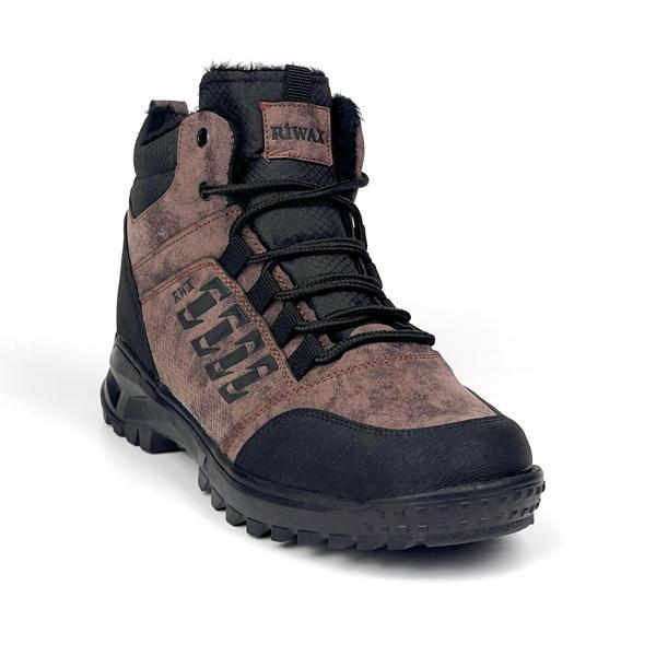 Erkek Kahverengi Fermuarlı Bağcıklı Outdoor Suya Soğuğa Dayanıklı Rahat İçi Kürklü Trekking Kışlık Bot - Image 1