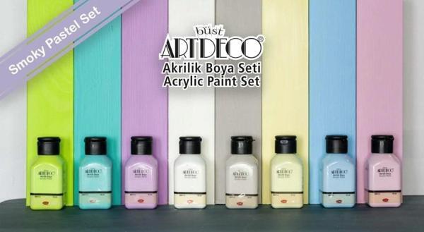Artdeco Akrilik Boya 8x75ml Pastel Smoky Renkler Set - Image 1