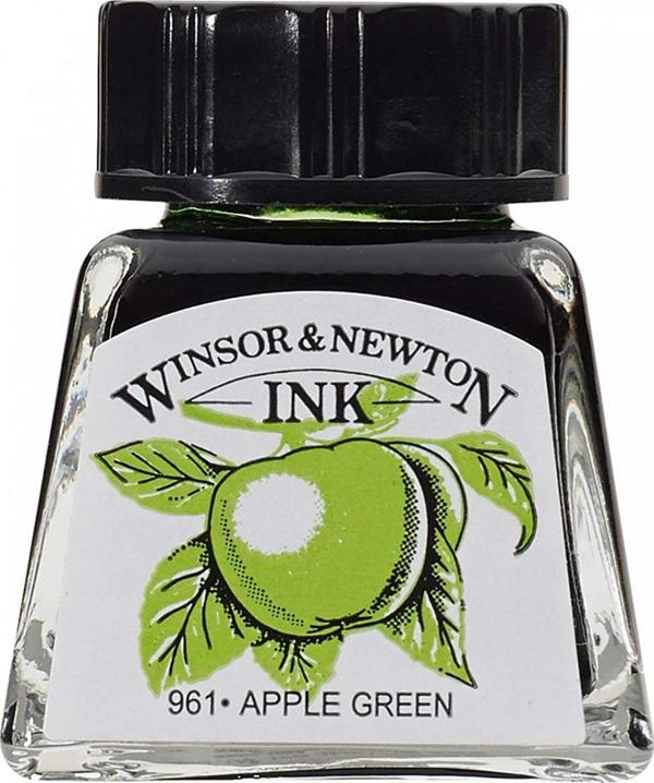 Winsor & Newton Drawing Ink Çizim Mürekkebi 14ml Apple Green 011 - Image 1