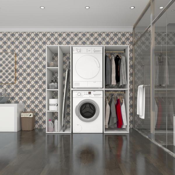 Kenzlife çamaşır-kurutma makinesi dolabı ve giysi dolabı cevheri sol byz 180*170*60  banyo - Image 1