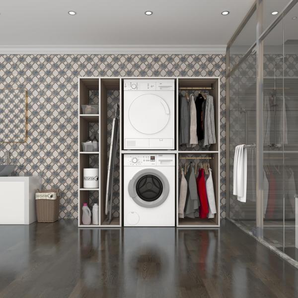Kenzlife çamaşır-kurutma makinesi dolabı ve giysi dolabı cevheri sol crd 180*170*60  banyo - Image 1