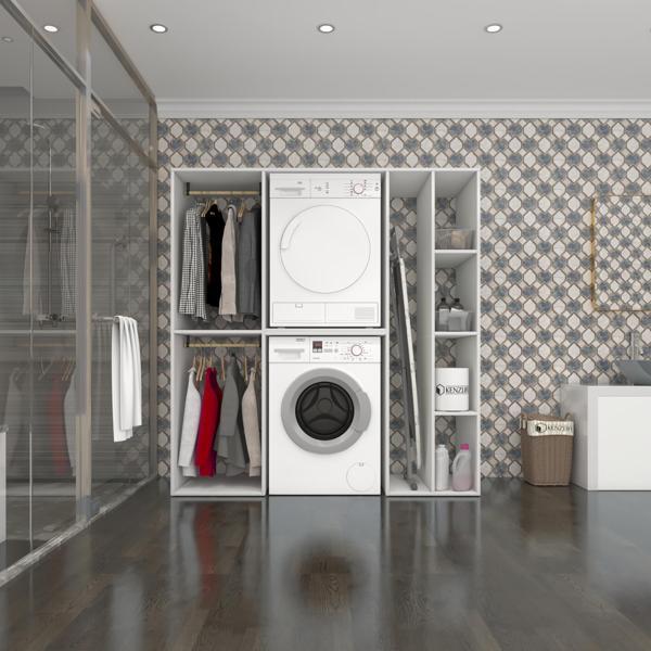 Kenzlife çamaşır-kurutma makinesi dolabı ve giysi dolabı cevherimdf sağ byz 180*170*60  % 100 FULL MDF - Image 1