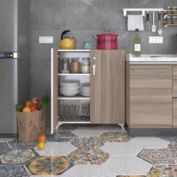Kenzlife 2 kapılı dolap çilem 088*070*032 crd kilitli ayaklı banyo mutfak ofis kitaplık ayakkabılık kiler - Image 1
