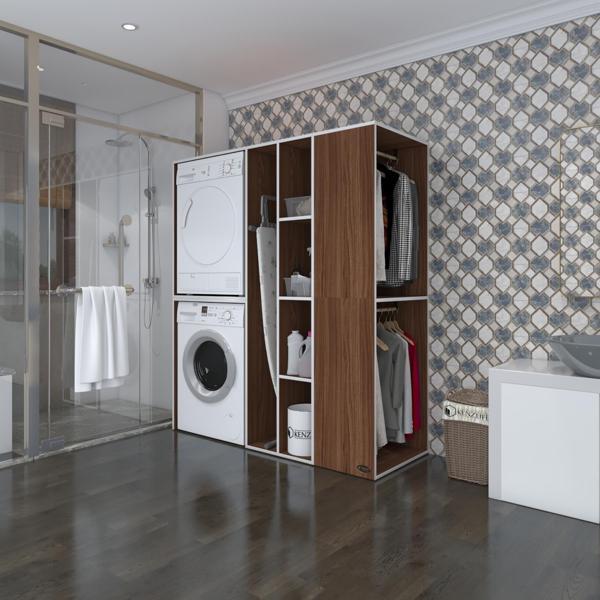 Kenzlife çamaşır-kurutma makinesi dolabı ve giysi dolabı kazvini sağ cvz 180*160*60  banyo - Image 1