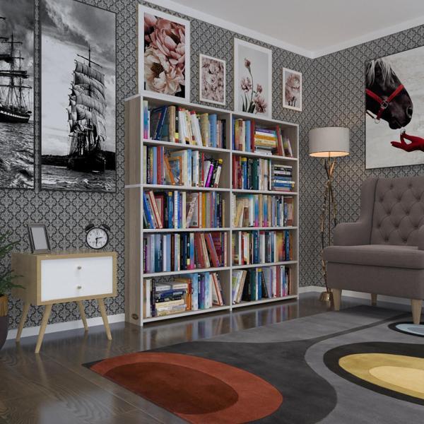 Kenzlife kitaplık süper ga 150*160*19 crd 5 katlı 2 bölme çift bölme opsiyonlu ofis mutfak banyo dolabı arkalıksız - Image 1