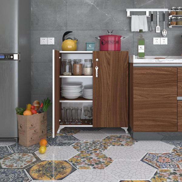 Kenzlife 2 kapılı dolap çilem 088*070*032 cvz kilitli ayaklı banyo mutfak ofis kitaplık ayakkabılık kiler - Image 1