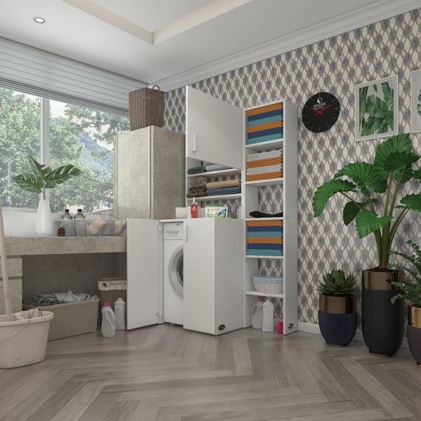 Kenzlife çamaşır makinesi dolabı kasparovmaks byz 180*096*55-20 banyo kapaklı arkalıksız - Image 1