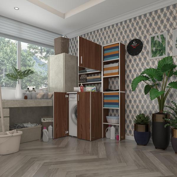 Kenzlife çamaşır makinesi dolabı kasparovmaks cvz 180*096*55-20 banyo kapaklı arkalıksız - Image 1