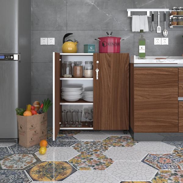 Kenzlife 2 kapılı dolap çilem 088*070*032 cvz kilitli tekerlekli banyo mutfak ofis kitaplık ayakkabılık kiler - Image 1