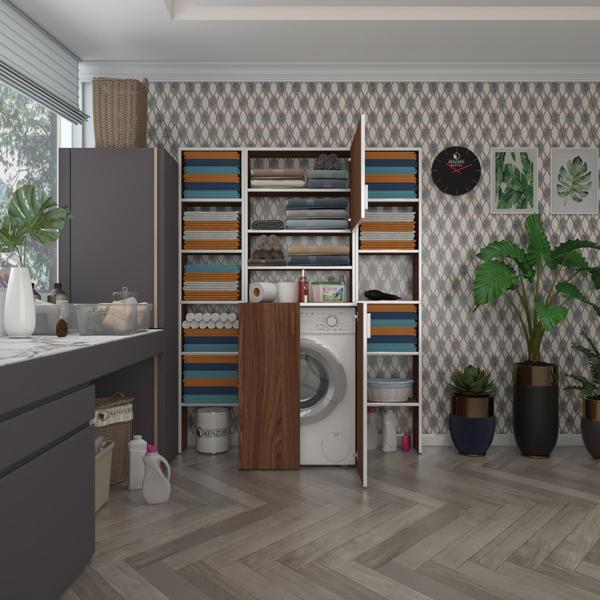 Kenzlife çamaşır makinesi dolabı kasparovmaksduble cvz 180*126*55-20 banyo kapaklı arkalıksız - Image 1