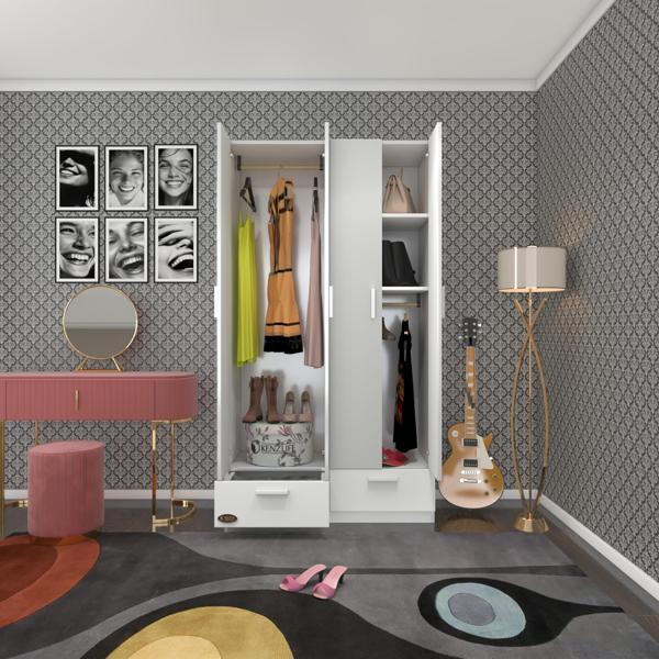 Kenzlife gardırop 4 kapılı 2 çekmeceli biberiye 182*100*42 byz kapaklı gardolap dolap ofis - Image 1