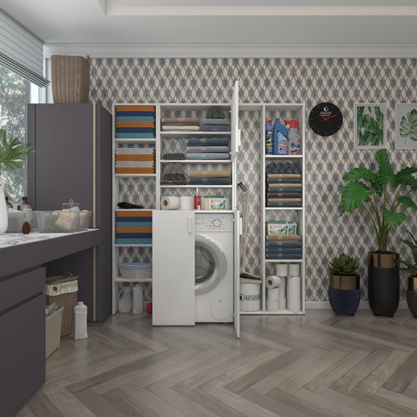 Kenzlife çamaşır makinesi dolabı kasparovmega byz 180*156*55-20 banyo kapaklı arkalıksız - Image 1