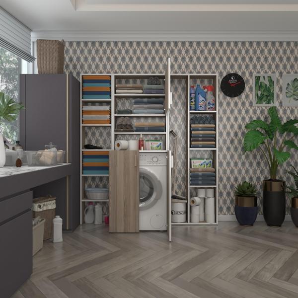 Kenzlife çamaşır makinesi dolabı kasparovmega crd 180*156*55-20 banyo kapaklı arkalıksız - Image 1