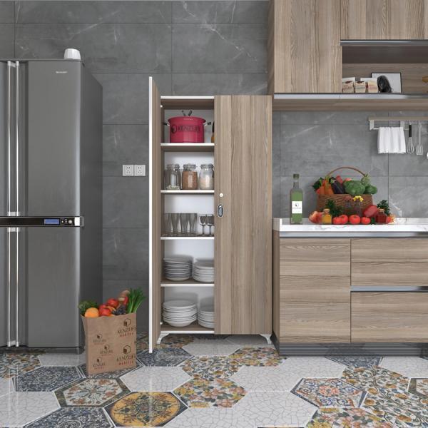 Kenzlife 2 kapılı dolap çilem 188*070*032 crd kilitli ayaklı banyo mutfak ofis kitaplık ayakkabılık kiler - Image 1