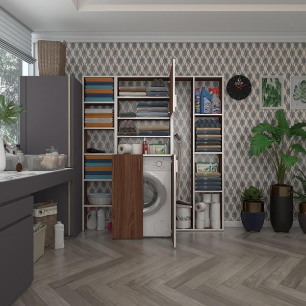 Kenzlife çamaşır makinesi dolabı kasparovmega cvz 180*156*55-20 banyo kapaklı arkalıksız - Image 1