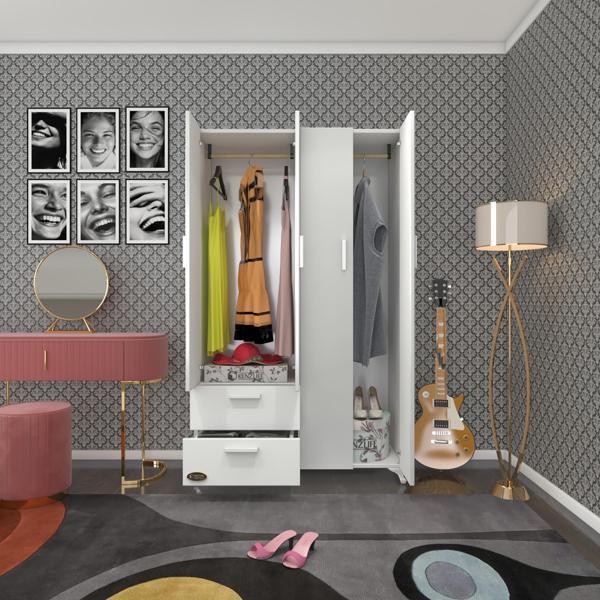 Kenzlife gardırop 4 kapılı 2 çekmeceli gonca 168*100*42 byz ayaklı gardolap dolap ofis - Image 1