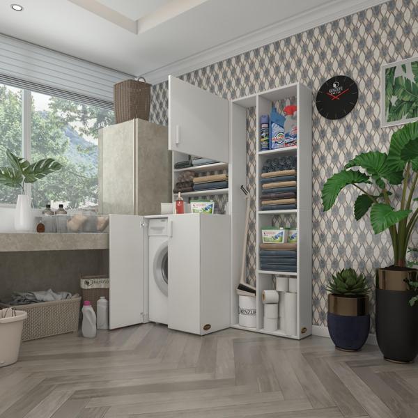 Kenzlife çamaşır makinesi dolabı kasparovsüpürge byz 180*126*55-20 banyo kapaklı arkalıksız - Image 1