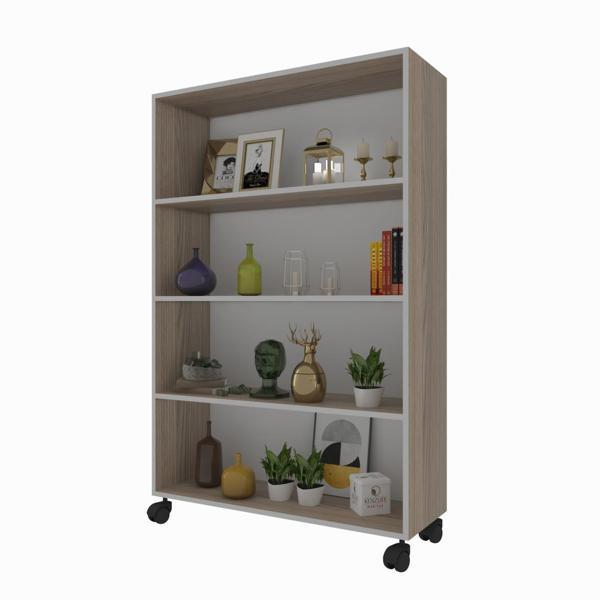 Kenzlife kitaplık beril 128*090*020 crd tekerlekli mutfak dolabı banyo ofis ayakkabılık kiler - Image 1