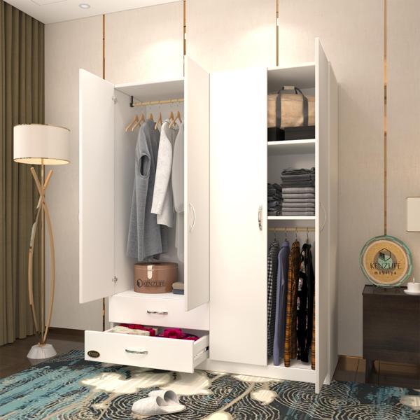 Kenzlife gardırop 4 kapılı 2 çekmeceli orkide byz 180*120*42 gardolap dolap ofis - Image 1