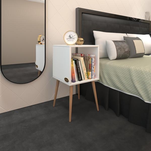 Kenzlife komodin biterge byz 74*39*39 ahşap ayaklı komidin kitaplık(m) - Image 1