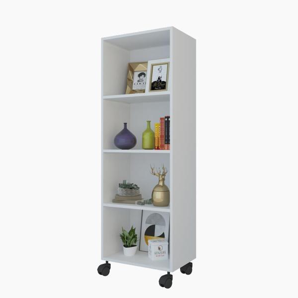 Kenzlife kitaplık beril 148*060*020 byz tekerlekli mutfak dolabı banyo ofis ayakkabılık kiler - Image 1