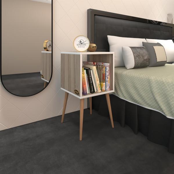 Kenzlife komodin biterge crd 74*39*39 ahşap ayaklı komidin kitaplık - Image 1