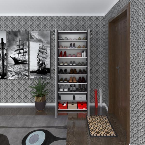 Kenzlife ayakkabılık ayakkabı dolabı kilitli be real gri 180*70*32 kapaklı arkalıklı ofis dolabı iki bölme - Image 1