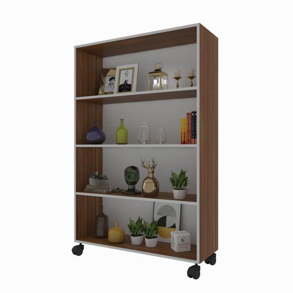 Kenzlife kitaplık beril 148*090*020 cvz tekerlekli mutfak dolabı banyo ofis ayakkabılık kiler - Image 1