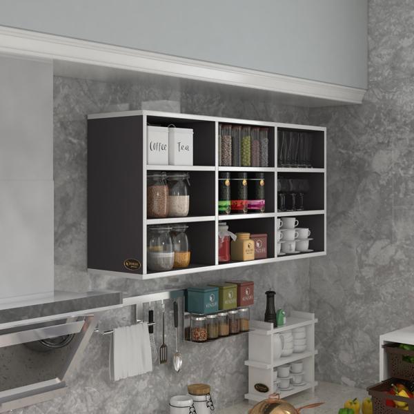 Kenzlife hazır mutfak hortus22 gri 060*120*22 banyo dolabı raflı kapaksız arkalıklı - Image 1