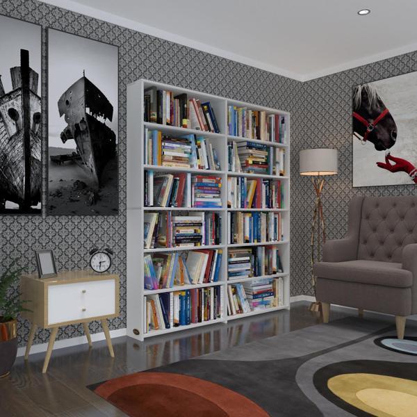 Kenzlife kitaplık süper ga 180*160*19 byz 6 katlı 2 bölme çift bölme opsiyonlu ofis mutfak banyo dolabı arkalıksız - Image 1