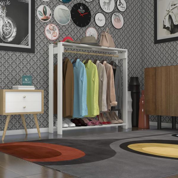 Kenzlife giysi dolabı maksut 135*100*40 byz askılık ayakkabılık - Image 1