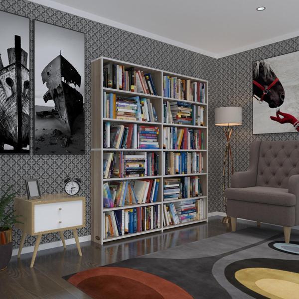 Kenzlife kitaplık süper ga 180*160*19 crd 6 katlı 2 bölme çift bölme opsiyonlu ofis mutfak banyo dolabı arkalıksız - Image 1